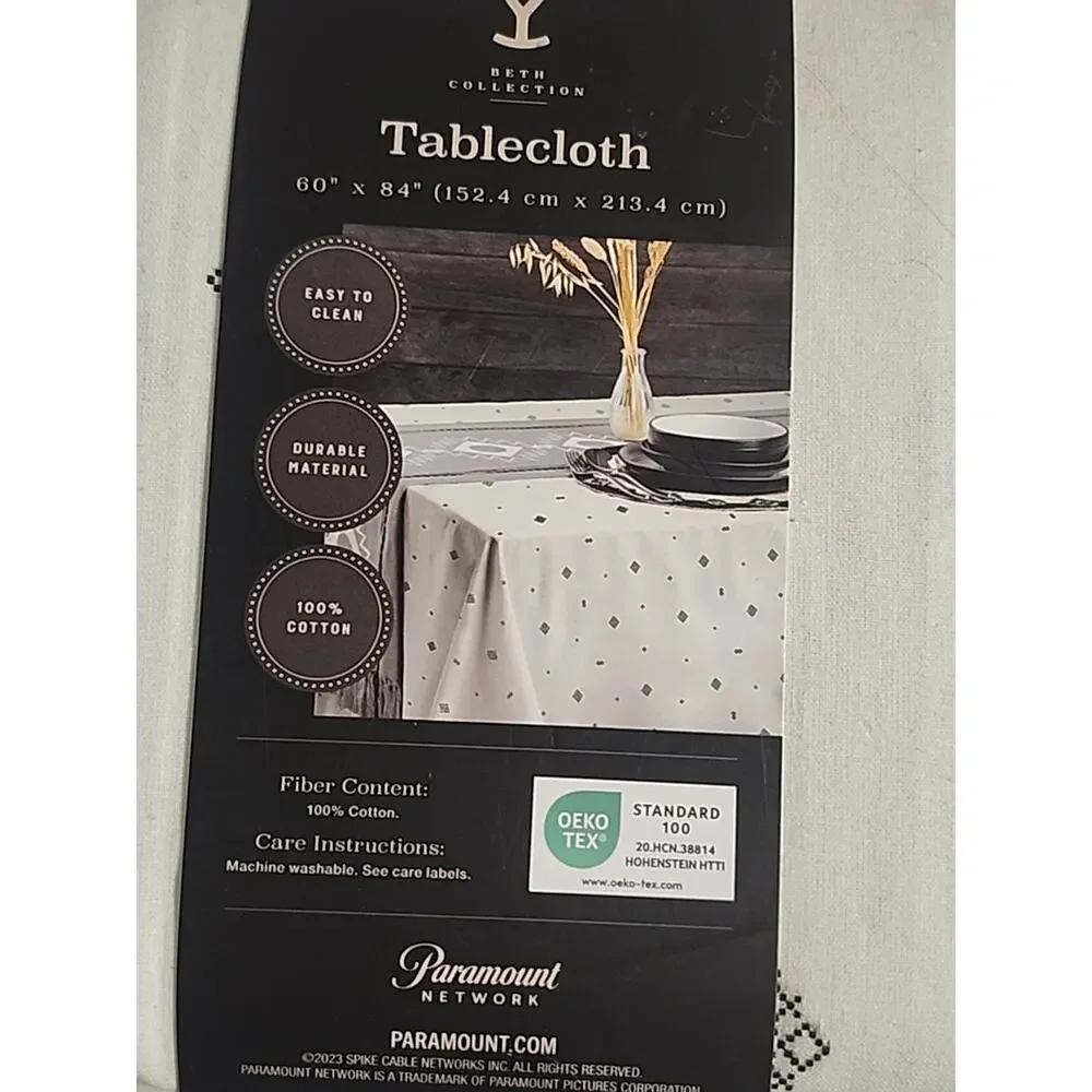 Yellowstone Beth Collection Textile Tablecloth 60
